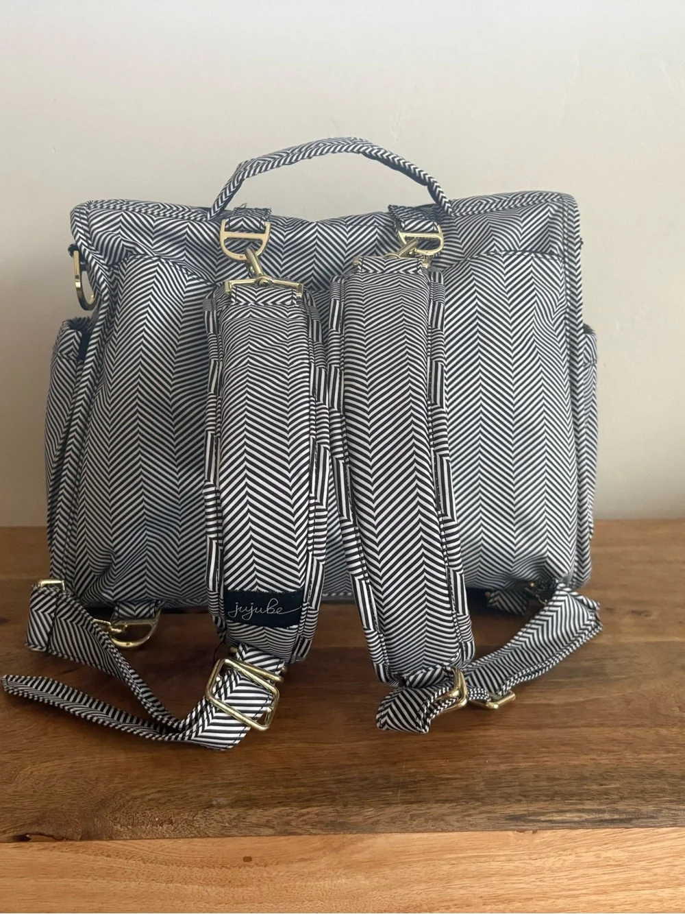 JuJuBe BFF Diaper Bag Backpack Herringbone